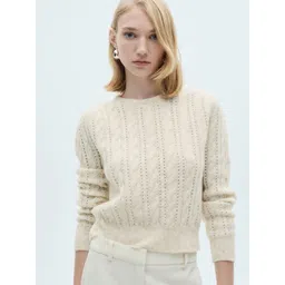 MANGO Women Cable Knit Pullover-picture-39