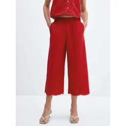MANGO Women Cotton Schiffli Detail Culottes-picture-10