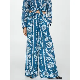 MANGO Women Floral Printed Cotton Trousers-picture-37