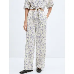 MANGO Women Floral Printed Cotton Trousers-picture-28