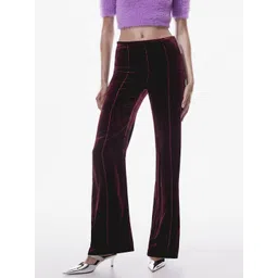 MANGO Women High-Rise Flared Velvet Trousers-picture-20