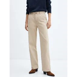 MANGO Women High-Rise Non-Stretchable Pure Cotton Cargo Jeans-picture-27