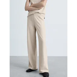 MANGO Women Melange Effect Regular Fit Knitted Trousers-picture-38