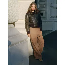 MANGO Women Mid-Rise Pure Cotton Wide Leg Jeans-picture-24