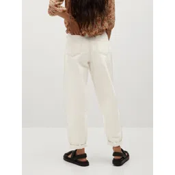 MANGO Women Off-White High-Rise Clean Look Cropped Design Sustainable Slouchy Jeans image 2