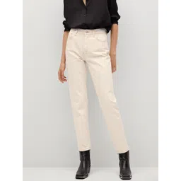 MANGO Women Off-White Mom Fit Sustainable Cotton Mid-Rise Clean Look Jeans-picture-15