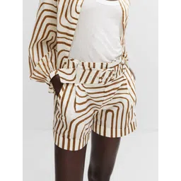 MANGO Women Printed Cotton High-Rise Shorts-picture-14