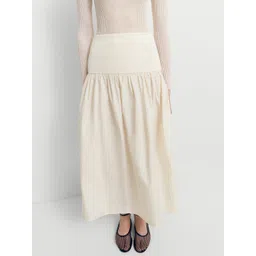 MANGO Women Solid Pleated A-Line Maxi Skirt-picture-18