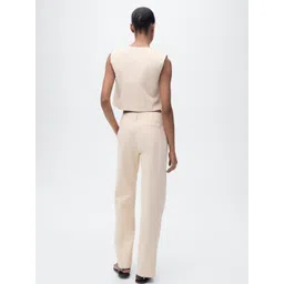 MANGO Women Solid Regular Fit Trousers image 4