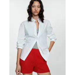 MANGO Women Straight Fit Knitted Shorts-picture-33