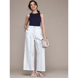 MANGO Women Striped Pleated Trousers-picture-39