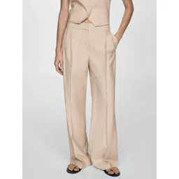 MANGO Women Striped Suit Pleated Trousers-picture-30