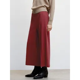 MANGO Women Sustainable Solid High-Rise Parallel Trousers-picture-37