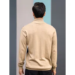 Maniac Colourblocked High Neck Full Sleeves Cotton Pullover Sweater image 3