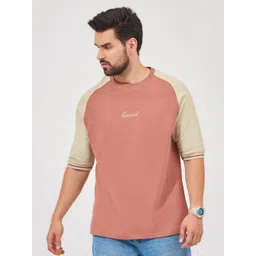 Maniac Colourblocked Raglan Sleeves Cotton T-Shirt-picture-36