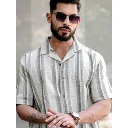 Maniac Comfort Striped Oversized Casual Shirt-picture-24