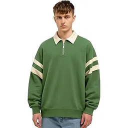 maniac || Mens || Colorblock || Polo Neck || Full Sleeve || Fleece || Sweatshirt-picture-33