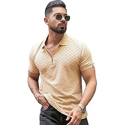 maniac || Mens || Kite || Textured || Polo Neck || Half Sleeve || Cotton || Slim Fit || Tshirt-picture-28