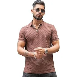 maniac || Mens || Kite || Textured || Polo Neck || Half Sleeve || Cotton || Slim Fit || Tshirt-picture-21