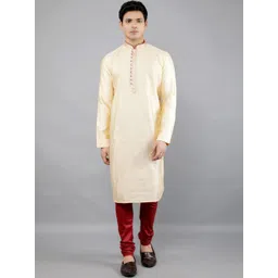 Manish Creations Men Ethnic Motifs Embroidered Regular Kurta with Churidar-picture-31