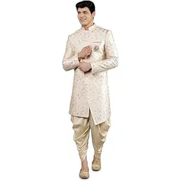 manish creations Men's Floral Embroidery Sherwani Set-picture-16