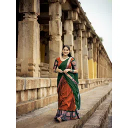 MANMOHITSAREE Semi-Stitched Silk Lehenga & Unstitched Blouse With Dupatta-picture-21