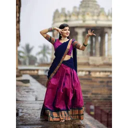 MANMOHITSAREE Woven Design Border Ready to Wear Lehenga & Choli With Dupatta-picture-32
