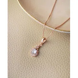 mannash Women Sterling Silver Rose Gold-Plated Pendant with Chain-picture-23