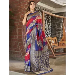 Manohari Multicolour Woven Saree With Unstitched Blouse-picture-15