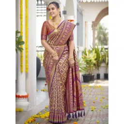 Manohari Purple Woven Saree With Unstitched Blouse-picture-40