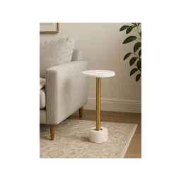 Manor House Nina Marble And Metal End Table Cum Drink Table-image-29