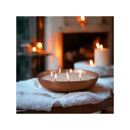 Manor House Roshni Scented Flovored Wax Filled Metal Bowl Urli 10 Inches-image-0