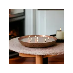 Manor House Roshni Scented Flovored Wax Filled Metal Bowl Urli 12 Inches-image-4