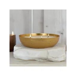 Manor House Roshni Scented Flovored Wax Filled Metal Bowl Urli 6 Inches-image-5
