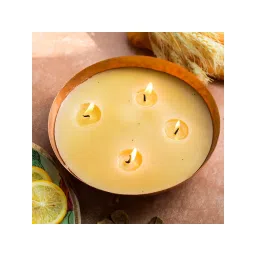 Manor House Roshni Scented Flovored Wax Filled Metal Bowl Urli 8 Inches-image-2