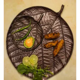 manor house Round Brown 13 Inch Aluminium (Set of 2) Appetizer Platter-picture-20