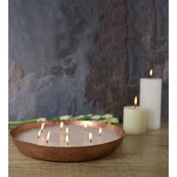 Roshni Brown Iron Scented Wax Filled Urli Candle-image-6