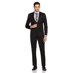 ManQ Black Slim Fit Notch Lapel Two Piece Suit-picture-24