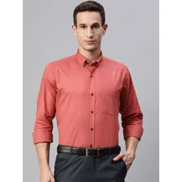 MANQ Men Coral Red Smart Formal Shirt-picture-38