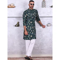 MANQ Men Ethnic Motifs Thread Work Kurta-picture-27
