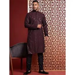 MANQ Men Flared Sleeves Sequinned Kurta-picture-41
