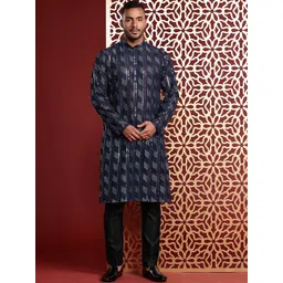 MANQ Men Sequinned Georgette Kurta-picture-25