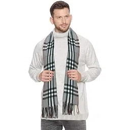 manra Check Pattern Soft Feel Warm Wool Winter Casual Muffler/Scarf for Men-picture-37