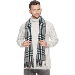 manra Checkered Wool Blend Men Grey Scarf-picture-27