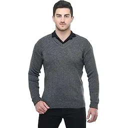 manra Men Pullover V-Neck Solid Plain Full Sleeve Casual Wear Sweater-picture-32