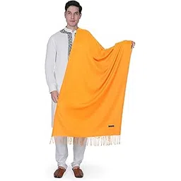 manra Men's Cashmere Soft Feel Warm Wool Solid Plain Muffler/Scarf/Stole for Winter Season (Orange)-picture-40