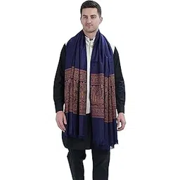 manra Men's Kashmiri Acro Wool Self Design Border Plain Shawl for Winter-picture-15
