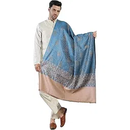 manra Men's Kashmiri Wool Paisley Design Warm and Soft Shawl-picture-31