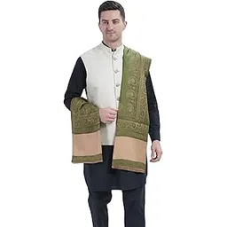 manra Men's Paisley Kashmiri Jamawar Reversible Winter Shawl-picture-24