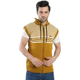 manra Men's Sleeveless Hooded Stripe Woolen Sweater | Stylish Zipper Sweatshirt | Regular Fit for Winter Office & Casual Wear-picture-25